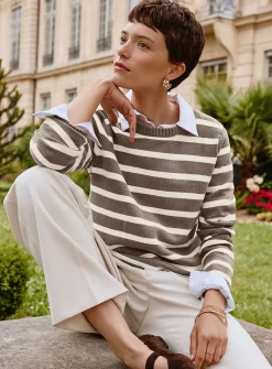 Soft two-tone stripe sweater