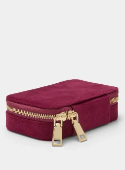 Soft velvet rectangular jewellery box