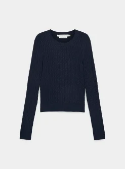 Solid cable-knit sweater
