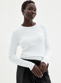 Solid cable-knit sweater