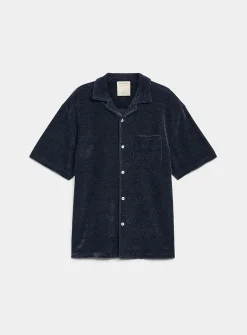 Solid chenille knit shirt