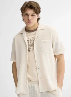 Solid chenille knit shirt