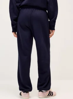 Solid cotton-fleece loose joggers