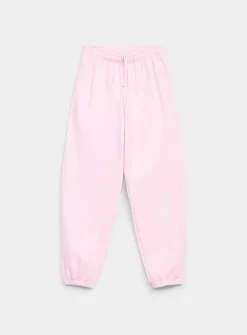 Solid cotton-fleece loose joggers