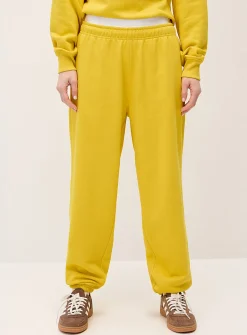 Solid cotton-fleece loose joggers