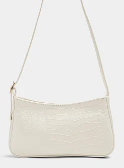 Solid croc baguette bag
