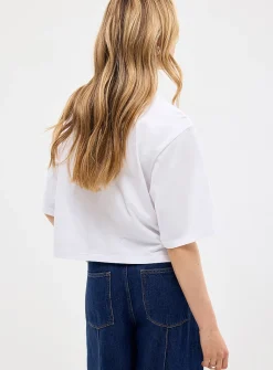 Solid cropped boxy-fit T-shirt