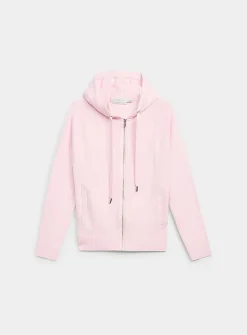 Solid knit soft hooded jacket