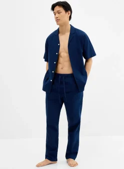 Solid lightweight linen pyjama pant