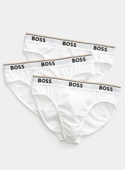 Solid logo-waistband briefs