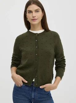 Solid pompom cardigan
