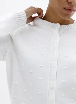 Solid pompom cardigan