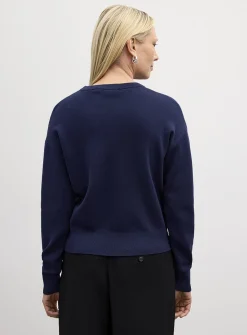 Solid pure cotton boxy-fit sweater