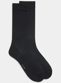 Solid silk dress socks