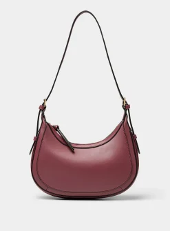 Solid small rounded shoulder bag