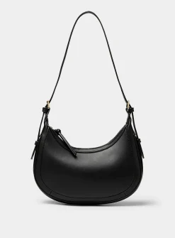 Solid small rounded shoulder bag