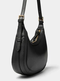 Solid small rounded shoulder bag