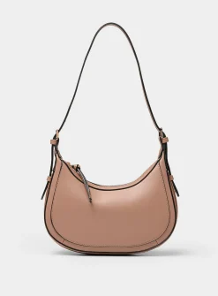Solid small rounded shoulder bag