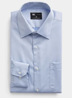 Solid twill wrinkle-free shirt