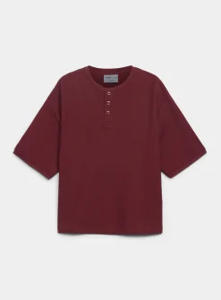 Solid waffle Henley T-shirt