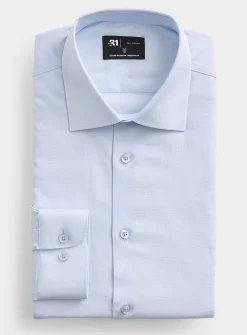 Solid wrinkle-free Dobby shirt