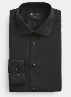Solid wrinkle-free Dobby shirt