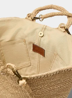 Soma crocheted raffia tote bag