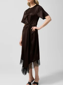 Sonoma ruched waist silk dress