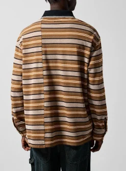Sorel contrasting collar striped piqué polo shirt