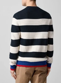 Southwold colourful trim striped knit sweater