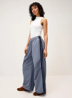 Sporty stripe canvas pant