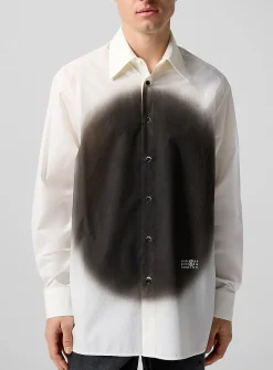 Spray paint print poplin shirt