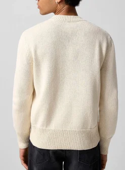 Spray paint print raw knit sweater