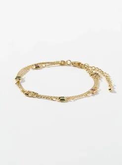 Square and colourful stone bracelet