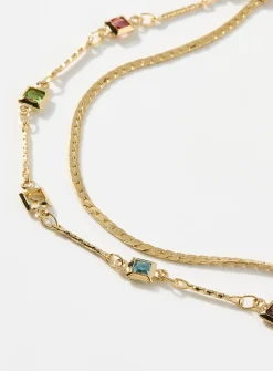 Square and colourful stone bracelet