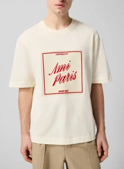 Square velvety logo T-shirt