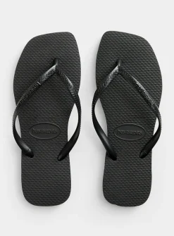 Square-toe flip-flops