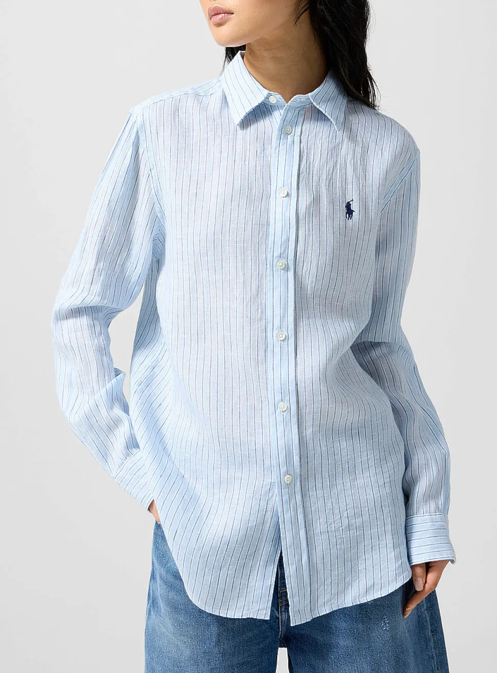 Stiped pure linen shirt