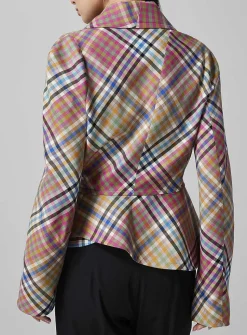 Stormy checkered asymmetrical jacket