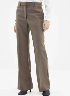 Straight-leg wool blend pant