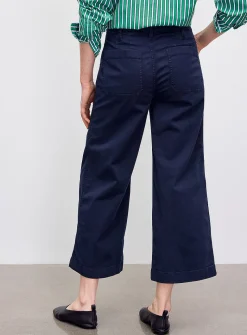 Stretch cotton navy blue chino pant