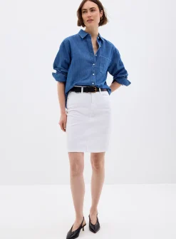 Stretch denim miniskirt