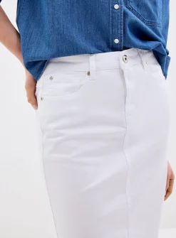Stretch denim miniskirt