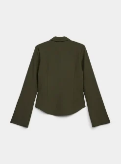 Stretch fitted crepe shirt