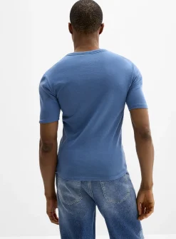 Stretch jersey Henley T-shirt
