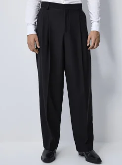 Stretch loose pleated pant