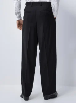 Stretch loose pleated pant