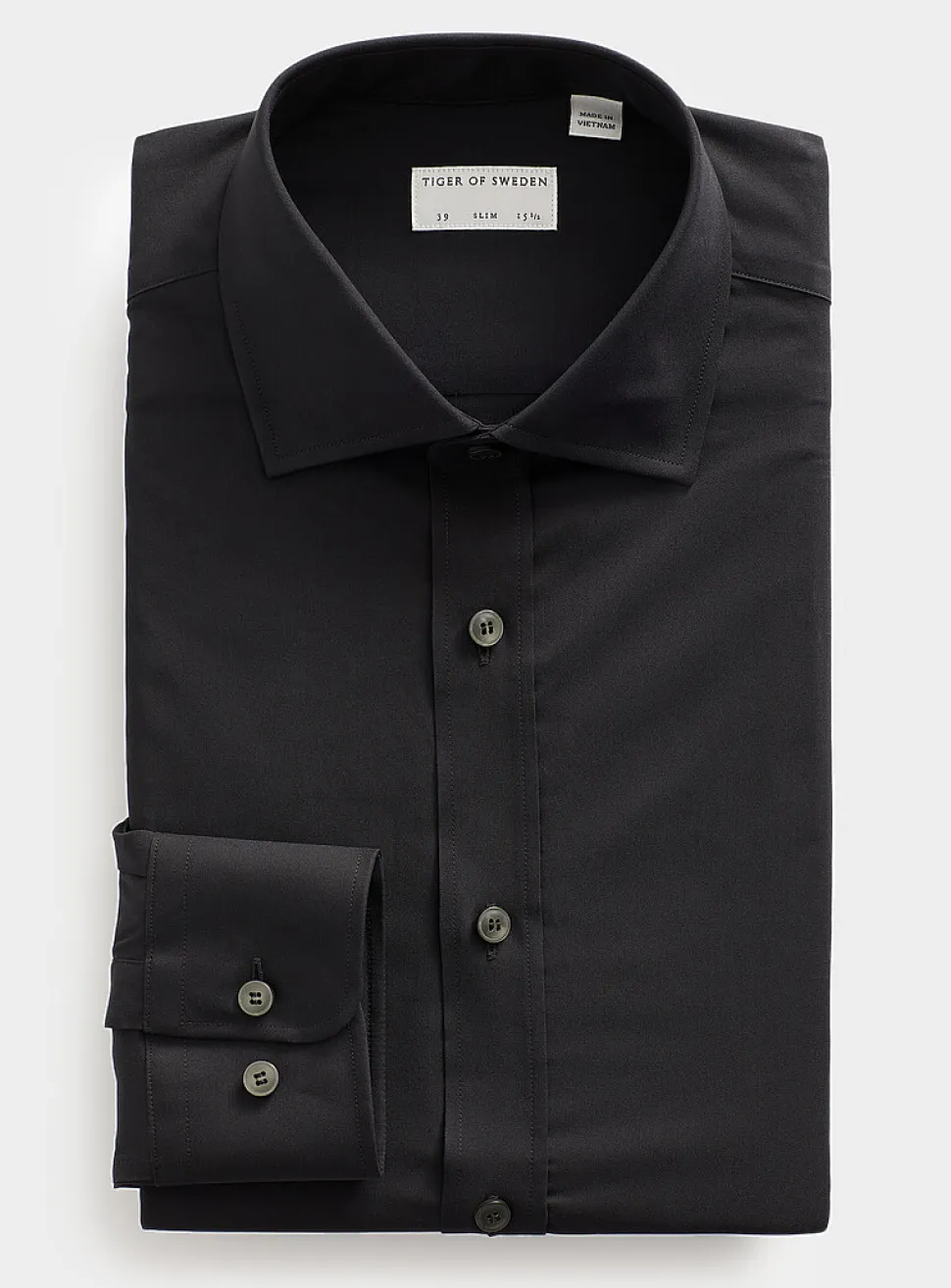 Stretch twill solid shirt