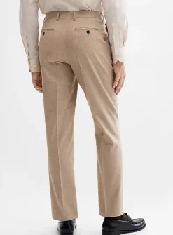 Stretch wool and polyester pant