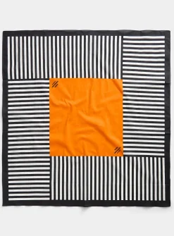 Striped 100% cotton scarf